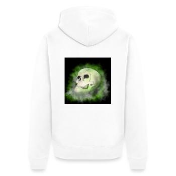 Skull - Unisex Premium Organic Zip Hoodie - white - Back - Thijin (182cm)