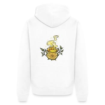 Sonne - Unisex Premium Bio Zip Hoodie - Weiß - Hinten - Thijin (182cm)