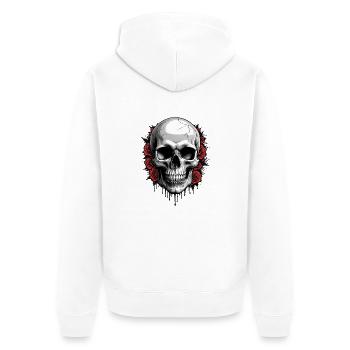 Skull Style - Unisex Premium Bio Zip Hoodie - Weiß - Hinten - Thijin (182cm)