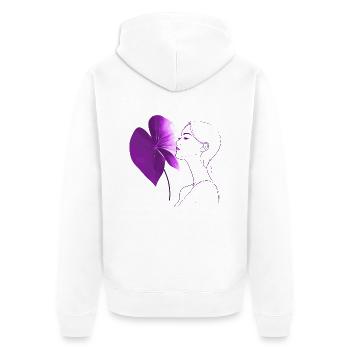 Blumen Frauen Mädchen Mode Design Kunst Weiblicher Stil - Unisex Premium Bio Zip Hoodie - Weiß - Hinten - Thijin (182cm)