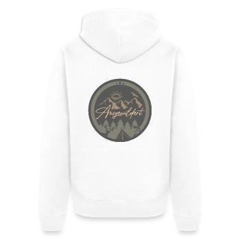 Logo réintroduit Vert olive PNG - Veste à capuche bio Premium Unisexe - blanc - Dos - Thijin (182cm)
