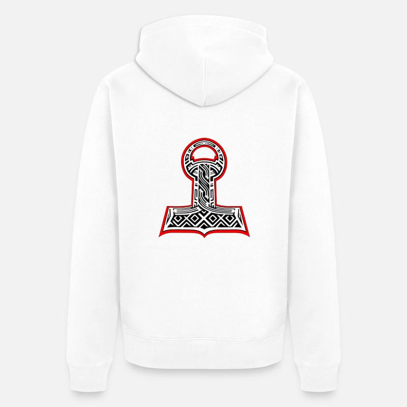 Marteau de Thor - Veste à capuche bio Premium Unisexe - blanc