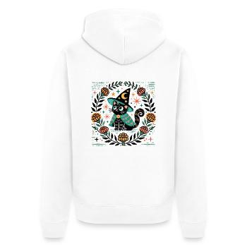 Chat sorcier - Veste à capuche bio Premium Unisexe - blanc - Dos - Thijin (182cm)
