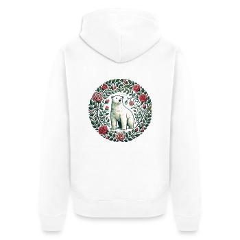 Polar Bear - Unisex Premium Organic Zip Hoodie - white - Back - Thijin (182cm)