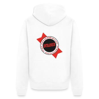 Best COACH - Unisex Premium Organic Zip Hoodie - white - Back - Thijin (182cm)