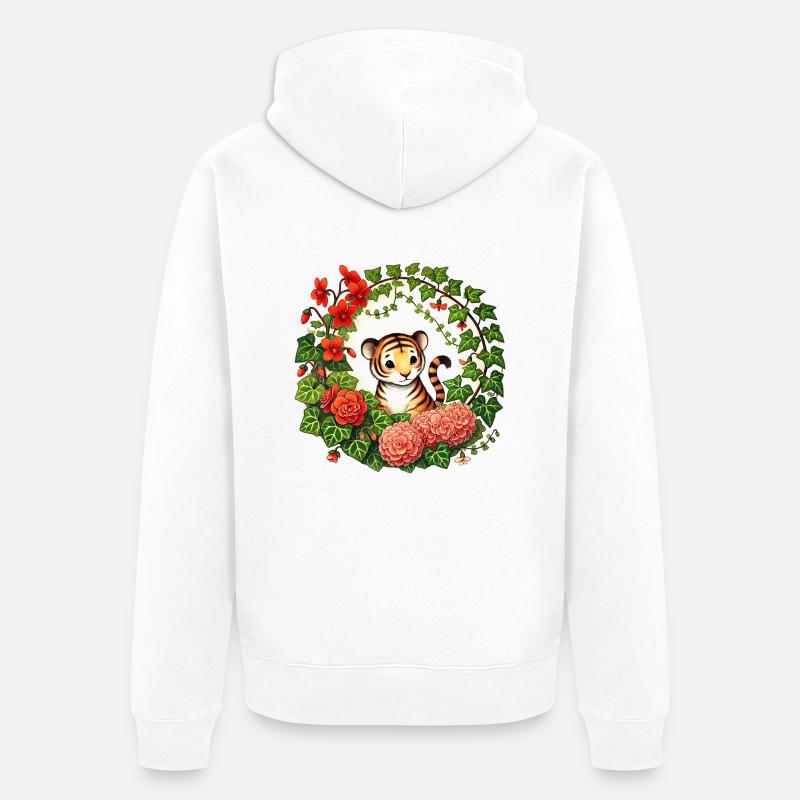 Bébé tigre - Veste à capuche bio Premium Unisexe - blanc