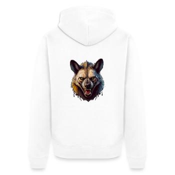 Animal sauvage en colère hyène combative - Veste à capuche bio Premium Unisexe - blanc - Dos - Thijin (182cm)