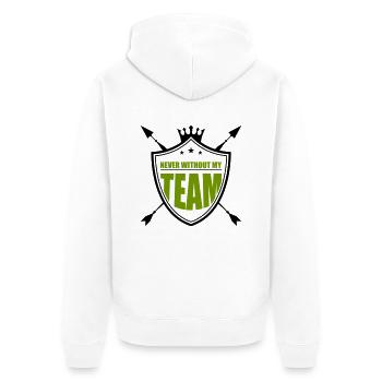 Coat of Arms Team - Unisex Premium Organic Zip Hoodie - white - Back - Thijin (182cm)