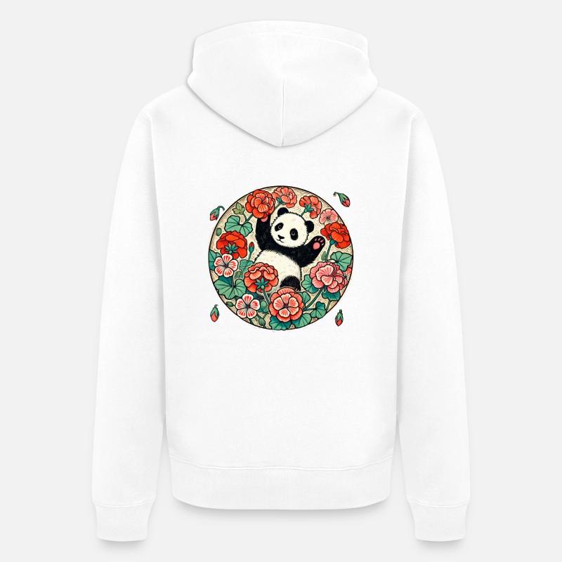 Panda mignon - Veste à capuche bio Premium Unisexe - blanc