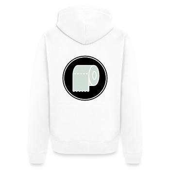 toilettenpapier klopapier icon - Unisex Premium Bio Zip Hoodie - Weiß - Hinten - Thijin (182cm)