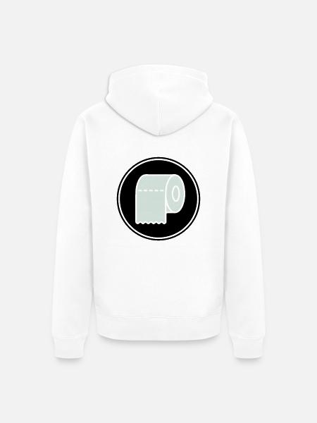 toilettenpapier klopapier icon - Unisex Premium Bio Zip Hoodie - Weiß