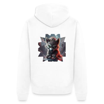 Monster 4 - Unisex Premium Bio Zip Hoodie - Weiß - Hinten - Thijin (182cm)