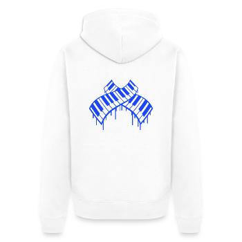 Graffiti Drop Piano Keys DJ Musical Instrument - Unisex Premium Organic Zip Hoodie - white - Back - Thijin (182cm)
