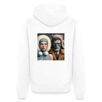 froid! - Veste à capuche bio Premium Unisexe - blanc - Dos - Thijin (182cm)