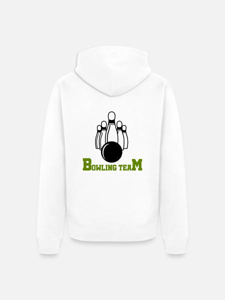 Bowling Team - Unisex Premium Organic Zip Hoodie - white