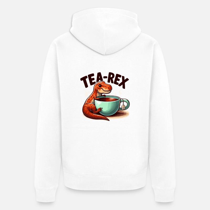 Tee Rex Tee-Rex Teetrinker Geschenk - Unisex Premium Bio Zip Hoodie - Weiß