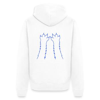 Cats, claws, paws, paws, sharp claws, scratching - Unisex Premium Organic Zip Hoodie - white - Back - Thijin (182cm)