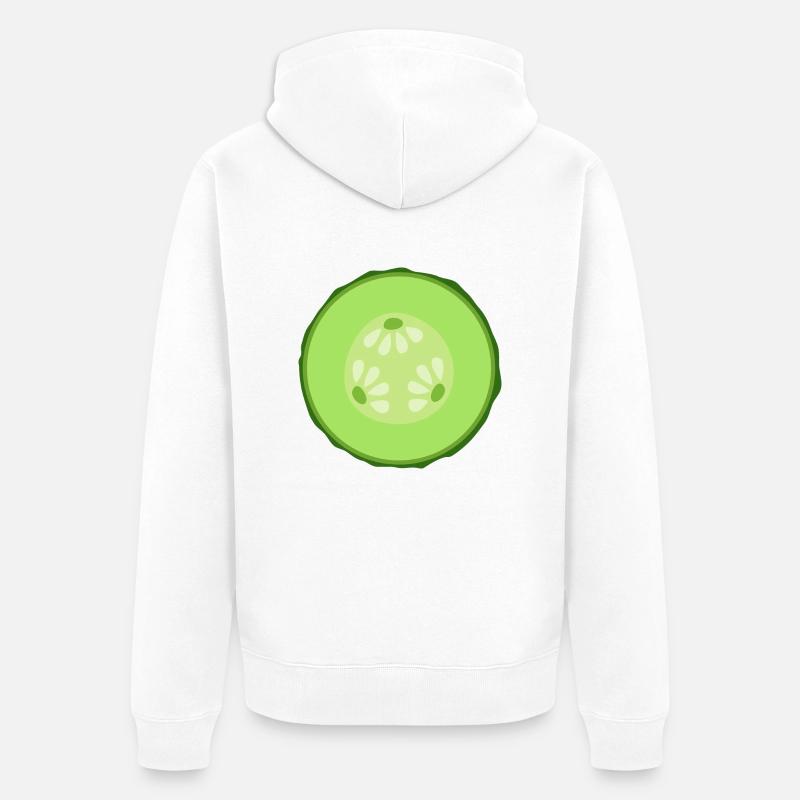 Tranche de concombre - Veste à capuche bio Premium Unisexe - blanc