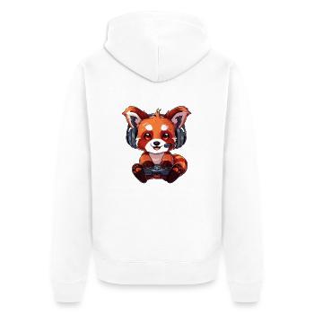 Red Panda Gaming Roter Panda Kleiner Panda - Unisex Premium Bio Zip Hoodie - Weiß - Hinten - Thijin (182cm)