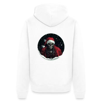 Dark Santa : Noël avec une différence ! - Veste à capuche bio Premium Unisexe - blanc - Dos - Thijin (182cm)