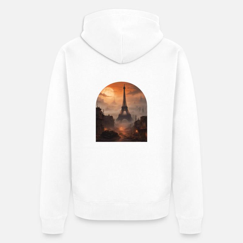 La tour Eiffel - Veste à capuche bio Premium Unisexe - blanc