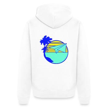 Paper Airplane Airplane Airplane Flying Travel Cool - Unisex Premium Organic Zip Hoodie - white - Back - Thijin (182cm)