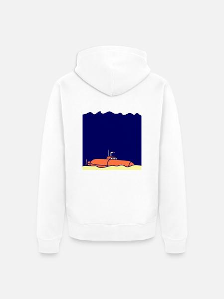 Submarine sunk ground grounded - Unisex Premium Organic Zip Hoodie - white