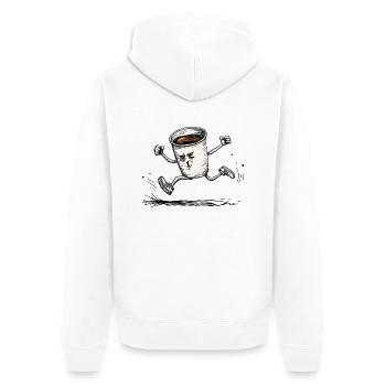 KAFFEE - Unisex Premium Bio Zip Hoodie - Weiß - Hinten - Thijin (182cm)