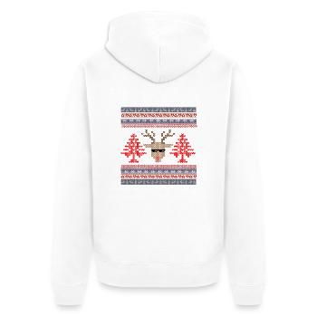 Vintage Point de Croix Noël - Unisex Premium Organic Zip Hoodie - white - Back - Thijin (182cm)