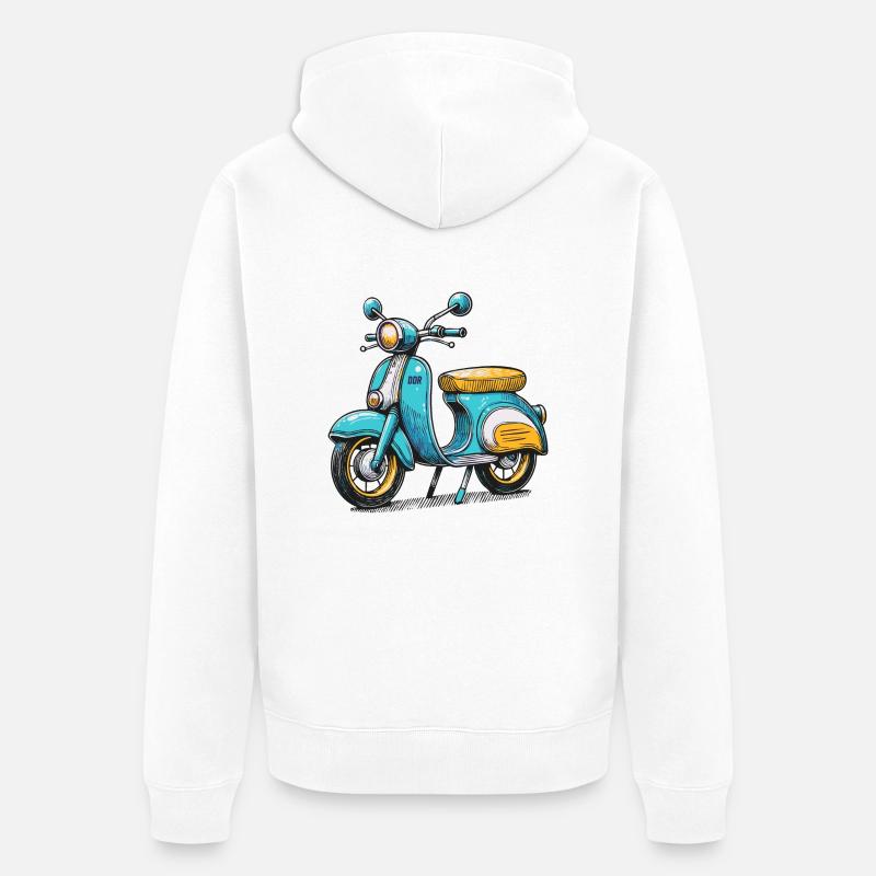 Mobylette de la RDA – Charme vintage dans un style rétro - Veste à capuche bio Premium Unisexe - blanc