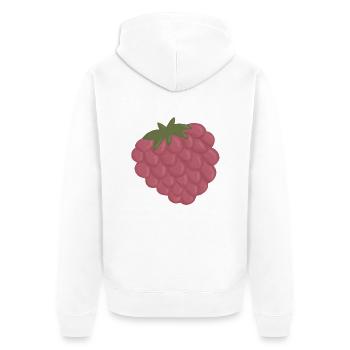 Raspberry - Unisex Premium Organic Zip Hoodie - white - Back - Thijin (182cm)