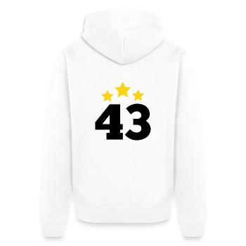 43 Years Star - 43rd Anniversary Gift - Unisex Premium Organic Zip Hoodie - white - Back - Thijin (182cm)