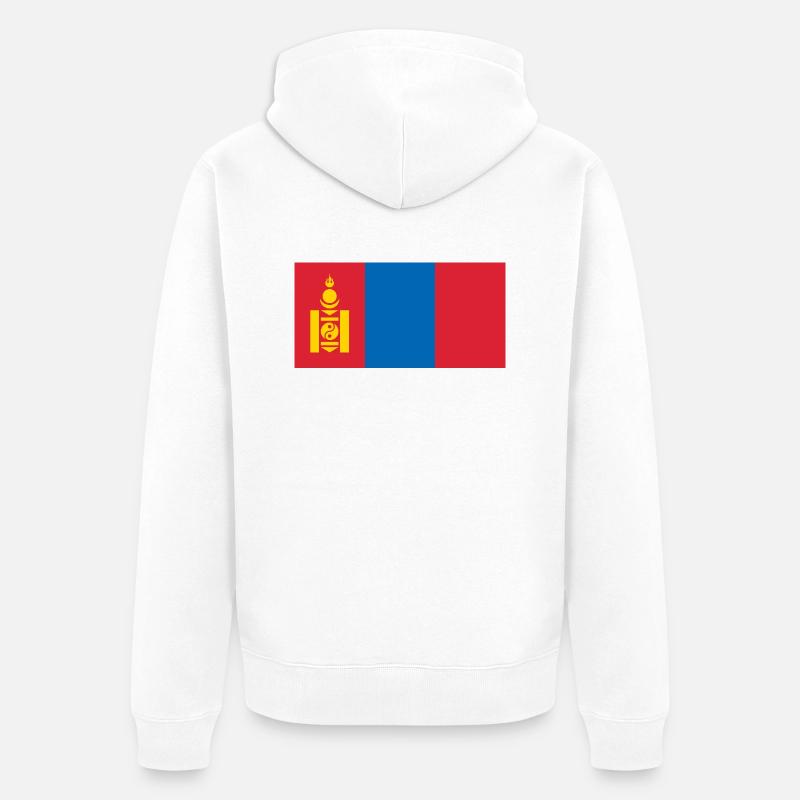 Mongolie - Veste à capuche bio Premium Unisexe - blanc