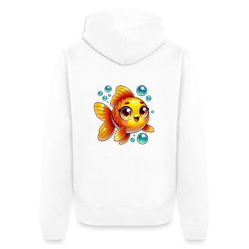 goldfish - Unisex Premium Organic Zip Hoodie - white - Back - Thijin (182cm)