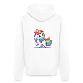 Bande dessinée Licorne - Veste à capuche bio Premium Unisexe - blanc - Dos - Thijin (182cm)