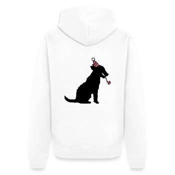 Hund Geburtstag Silvester Party Hut Feiern Tröte - Unisex Premium Bio Zip Hoodie - Weiß - Hinten - Thijin (182cm)
