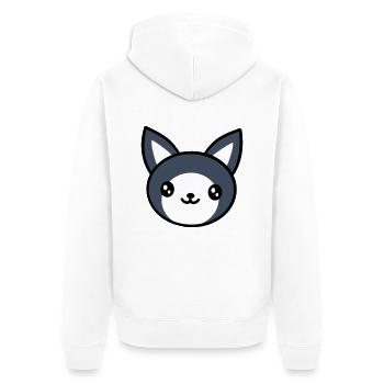 Cat Pet Cute Cute Kitten Friendly - Unisex Premium Organic Zip Hoodie - white - Back - Thijin (182cm)