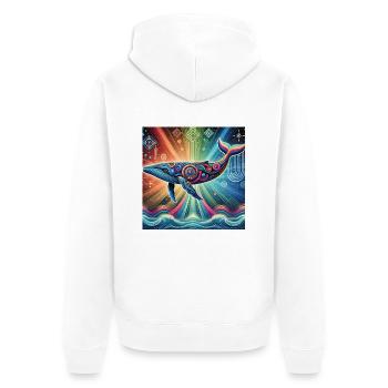 Baleine : animal de pouvoir - Veste à capuche bio Premium Unisexe - blanc - Dos - Thijin (182cm)