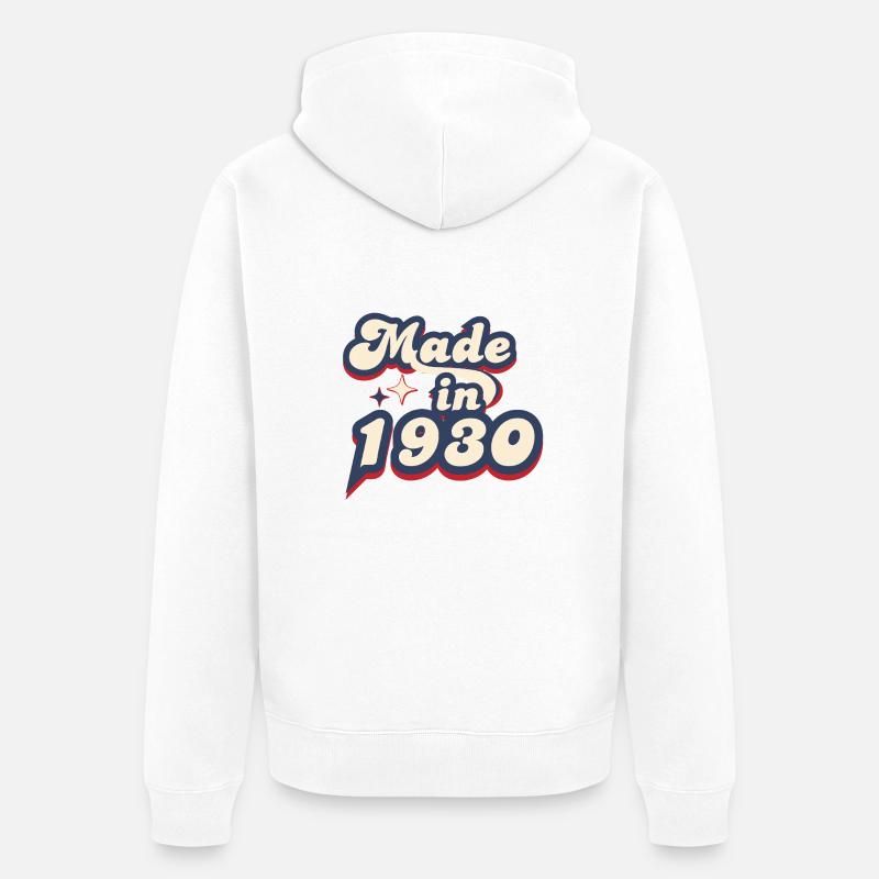 Made in 1930 retro - Veste à capuche bio Premium Unisexe - blanc