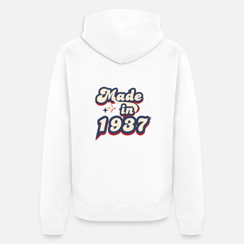 Made in 1937 retro - Veste à capuche bio Premium Unisexe - blanc