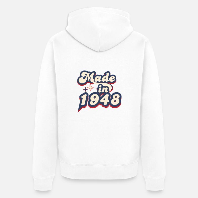 Made in 1948 retro - Veste à capuche bio Premium Unisexe - blanc