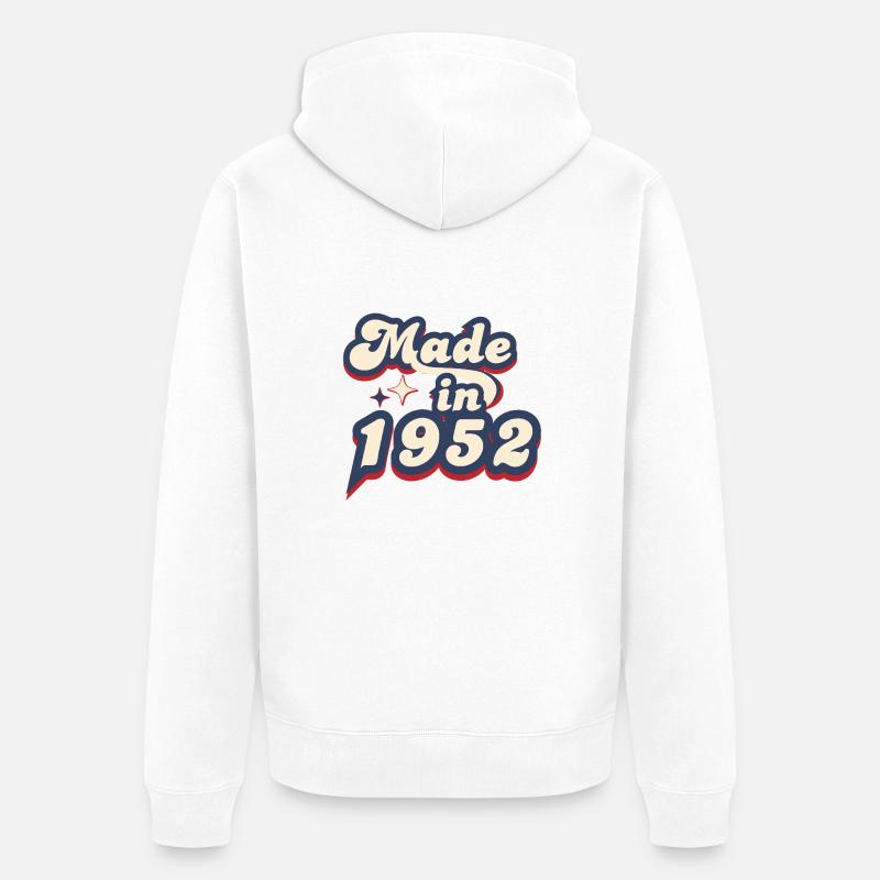 Made in 1952 retro - Veste à capuche bio Premium Unisexe - blanc