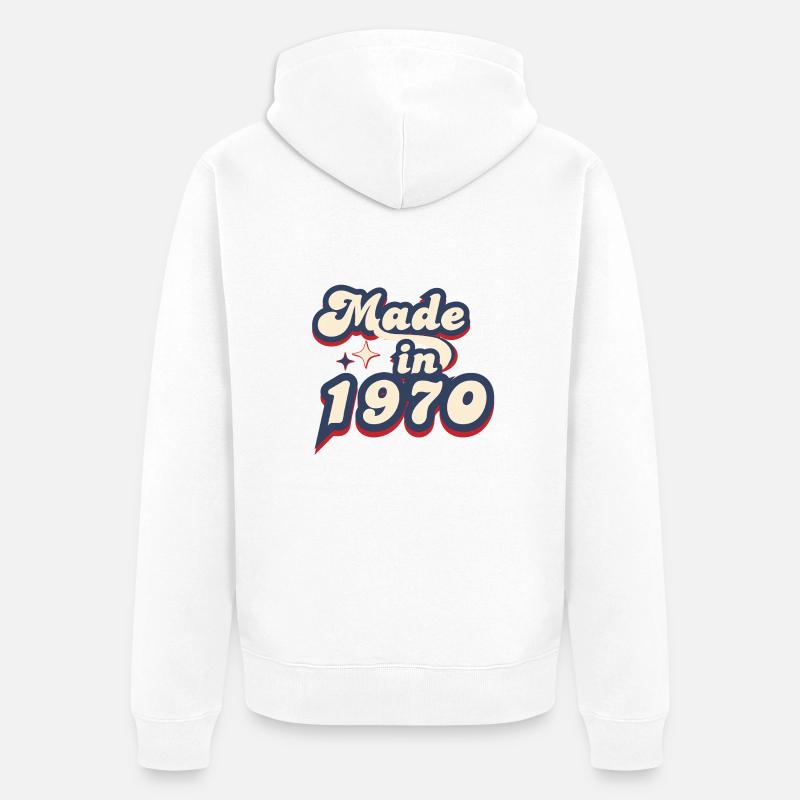 Made in 1970 retro - Veste à capuche bio Premium Unisexe - blanc