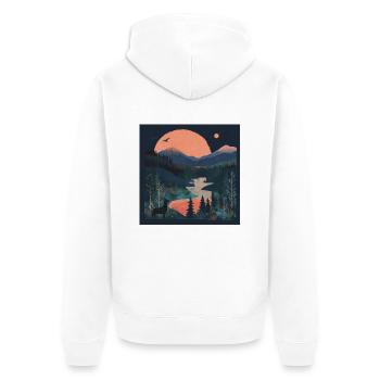 Landscape 2 - Unisex Premium Bio Zip Hoodie - Weiß - Hinten - Thijin (182cm)