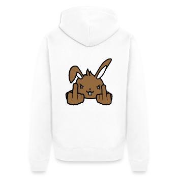 Lapin Majeur Montrer Méchant Coquin Insultant - Veste à capuche bio Premium Unisexe - blanc - Dos - Thijin (182cm)