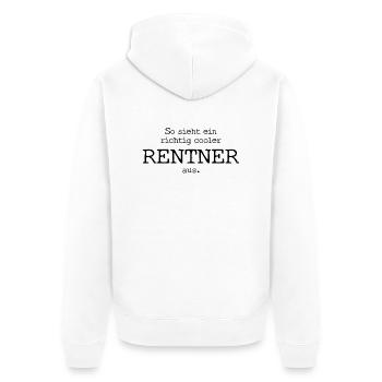 So sieht ein richtig cooler Rentner aus. - Unisex Premium Bio Zip Hoodie - Weiß - Hinten - Thijin (182cm)