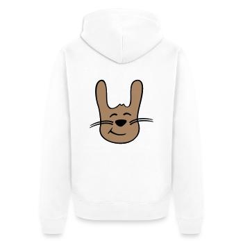 Hase Kaninchen Häschen Cartoon Kleintier niedlich - Unisex Premium Bio Zip Hoodie - Weiß - Hinten - Thijin (182cm)