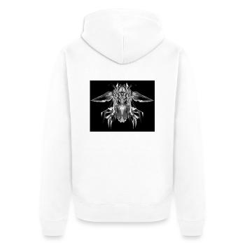Schwarzweiss kunst - Unisex Premium Bio Zip Hoodie - Weiß - Hinten - Thijin (182cm)