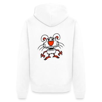 Hase Monster Böse Gefährlich Cool Halloween Horror - Unisex Premium Bio Zip Hoodie - Weiß - Hinten - Thijin (182cm)