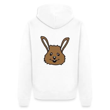 Lapin Lapin Dessin animé Petit Animal Mignon - Veste à capuche bio Premium Unisexe - blanc - Dos - Thijin (182cm)